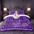 thumbnail image 2 of meiyoeat Purple Paisley Flowers Duvet Cover King For Kids,Vintage Boho Theme King Bedding For Men Women,Reversible,3pcs(No Comforter), 2 of 6
