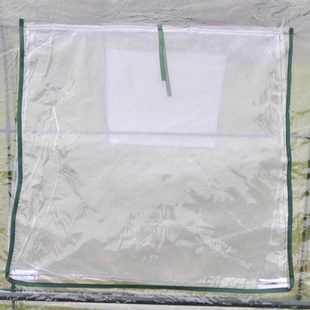vidaXL Greenhouse Transparent PVC, Powder-Coated Steel Large Portable 177.1" x 74.8" x 78.7"