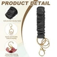 thumbnail image 3 of Uxcell Keychain Wristlet, Stretchy Lanyard Bracelet Scrunchie Keychain, Elastic Wristlet Car Key Chain with Detachable Rings and Buckles Anti-Loss Phone Chain for Women, Black, 3 of 7
