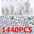 thumbnail image 1 of Lubelski Flat Back Nail Art Rhinestones Glitter Diamond Shape 3D Tips DIY Sticker Decor, 1 of 7