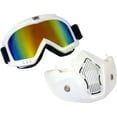 thumbnail image 4 of Birdz Lunettes Skylark Masque de Moto en TPU Blanc et Lunettes de Protection Détachables avec Verres Miroir ReflecTech Rouges, 4 of 5