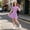 Purple, variant on BXJX Girls Summer Dresses, Crew Neck Mid-length Casual Short Sleeve Kids Athletic Dresses Beige Size 7-8 T