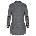 thumbnail image 4 of STARVNC Women Plaid Long Sleeve Front Cross Drawstring Two In One Top, 4 of 6
