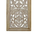 thumbnail image 3 of Rectangular Mango Wood Wall Panel Hand Crafted With Intricate Carving, White and Brown, 3 of 7