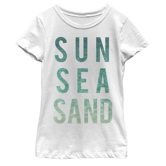 Girl's Lost Gods Sun Sea Graphic Tee White Small