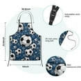thumbnail image 7 of Blue Soccer Balls Pattern Kids Aprons for Girls and Boys,Adjustable Neck Strap Toddler Aprons for Kids Cooking Baking, 7 of 7