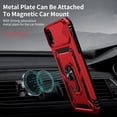 thumbnail image 2 of for iPhone XR Case with Camera Lens Cover, HD Screen Protector, 10 FT Military Grade Drop Protection, Magnetic Ring Holder Kickstand Protective Phone Case, Red, 2 of 12