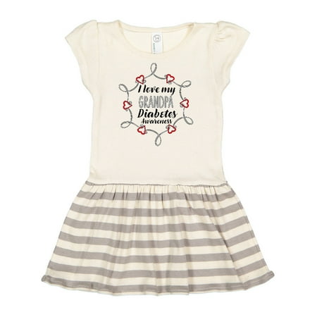 

Inktastic I Love My Grandpa Diabetes Awareness Gift Toddler Girl Dress