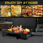 3-in-1 Electric Panini Press&Grill, Sandwich Maker,4 Slice Stainless Steel Panini Press Grill, Non-Stick Sandwich Press Maker with Removable Drip Tray for Any Thickness Sandwich, Burgers, Steak