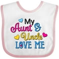 thumbnail image 3 of Inktastic My Aunt and Uncle Love Me with Hearts Boys or Girls Baby Bib, 3 of 4