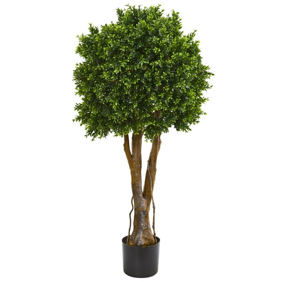 Nearly Natural 46" Boxwood Artificial Topiary Tree UV Resistant (Indoor/Outdoor)