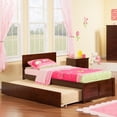 thumbnail image 1 of Leo & Lacey Urban Twin Trundle Platform Bed in Walnut, 1 of 5