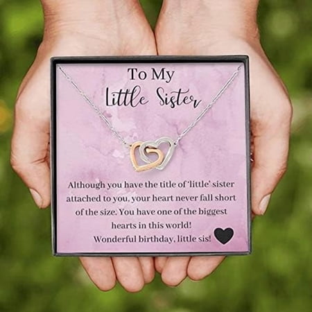 Little Sister Birthday Gift, Younger Sister Birthday Jewelry, Interlocking Hearts Necklace, Little Sister Birthday From Brother, Little Sister Jewelry You have one of the biggest hearts in this world
