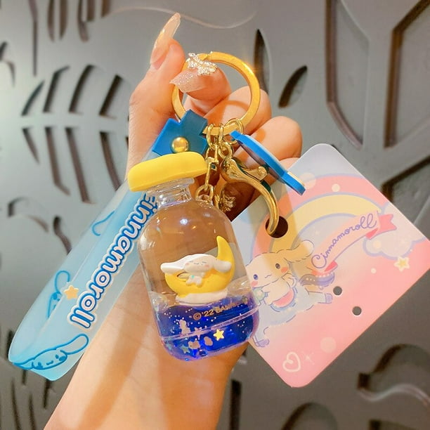 LLavero de Anime Sanrio Kawaii con flotador de aceite, colgante de coche con melodía de Hello Kitty, regalo pequeño para pareja YAOSANBAO BAO unisex