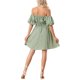 thumbnail image 3 of INSPIRE CHIC Women's Off the Shoulder Dresses Casual Puff Sleeve Mini Floral Dress Green XS, 3 of 6