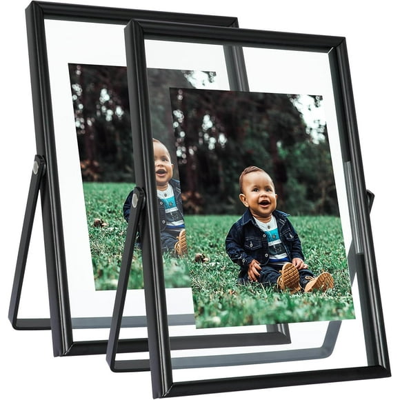 Gold Floating Frame ;x; Vertical Set For Picture x x x Tabletop Shelf Photo Frame Classy For Wedding Birthday Anniversary Home or Office Decor