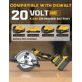 thumbnail image 3 of 6-Inch Brushless Cordless Circular Saw, 5900 RPM Variable Speed, 4.2 lbs, Cutting Depth 2-1/20" at 90°, 0-45° Bevel, for DeWalt 20V Battery (Bare Tool), 3 of 10