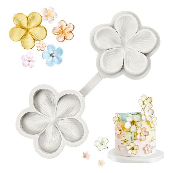 Sk Flower Blossom Veiner Fondant Cake Chocolate Sugarcraft Molde Herramienta 1 Pieza (Estilo 1)