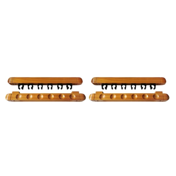 Estante para tacos de billar Yuarrent montado en la pared soporte de 6 agujeros madera color Negro