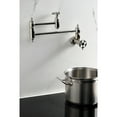 thumbnail image 4 of Kingston Brass KS3106RKZ Wendell Wall Mount Pot Filler Faucet with Knurled Handle, Polished Nickel, 4 of 7