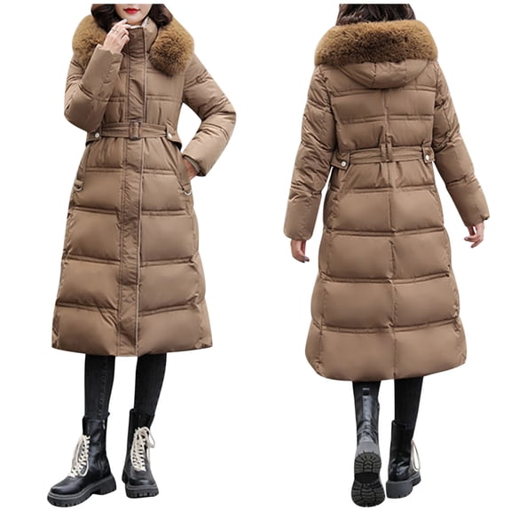 Vedolay Women's Winter Coats Open Front Work Winter Jacket Coat Brown,M