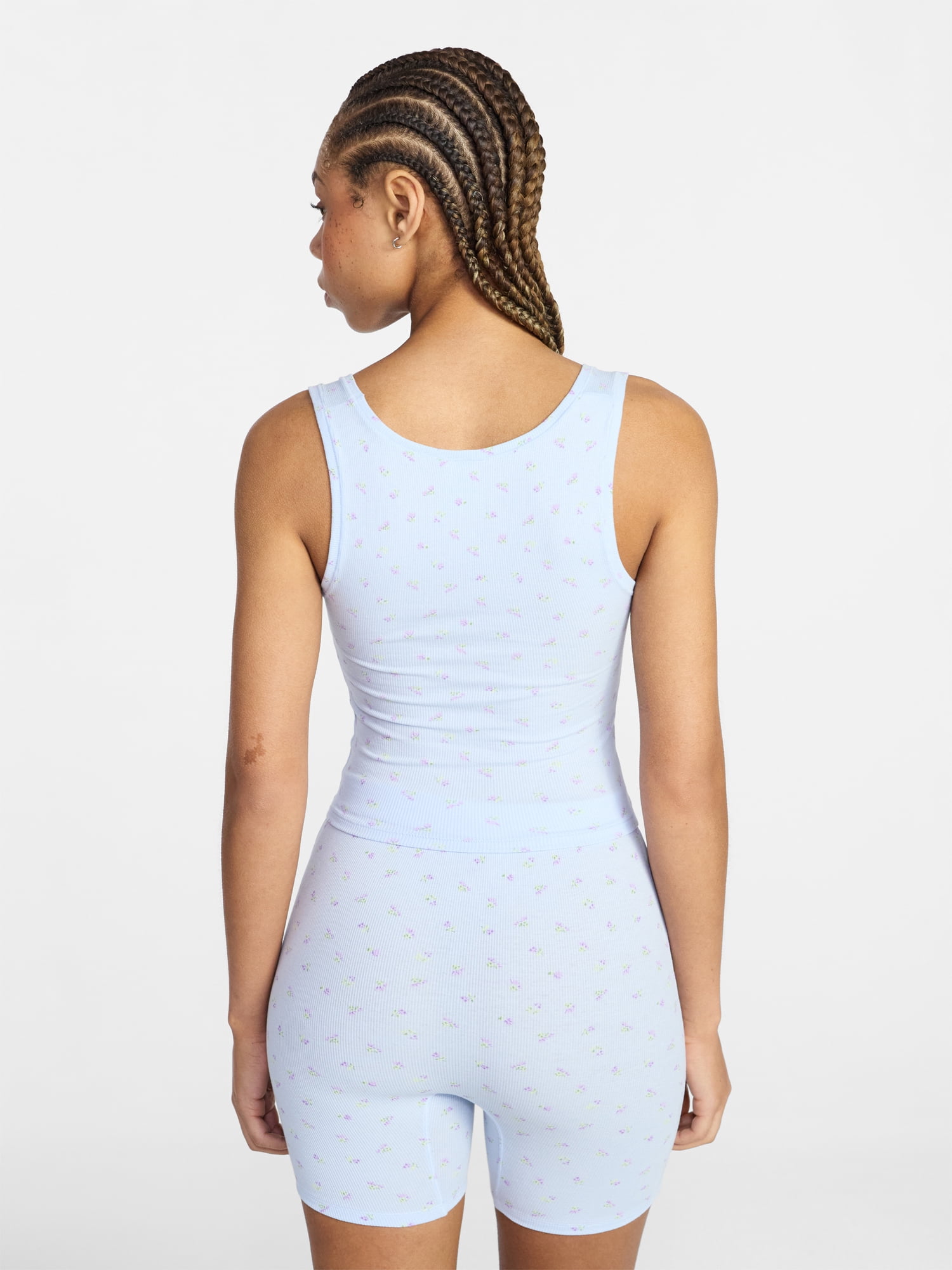 No Boundaries Cotton Stretch Ribbed Cropped Tank Top, Women’s, Sizes XS-XXXL