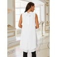 thumbnail image 7 of DARING DIVA Women's Tie Back High Low Mock Neck Blouse Tops S White, 7 of 7