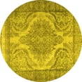 thumbnail image 1 of Ahgly Company Indoor Round Persian Yellow Traditional Area Rugs, 5' Round, 1 of 4