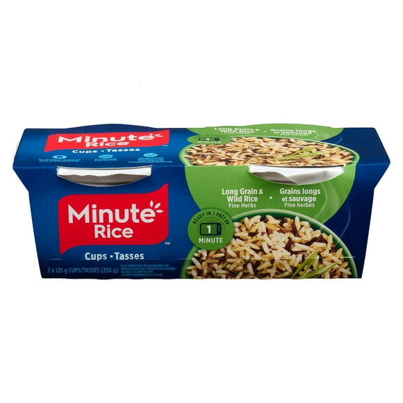 Minute Rice® Long Grain & Wild - Fine Herbs Rice Cups , 250 g, 2 x 125 g