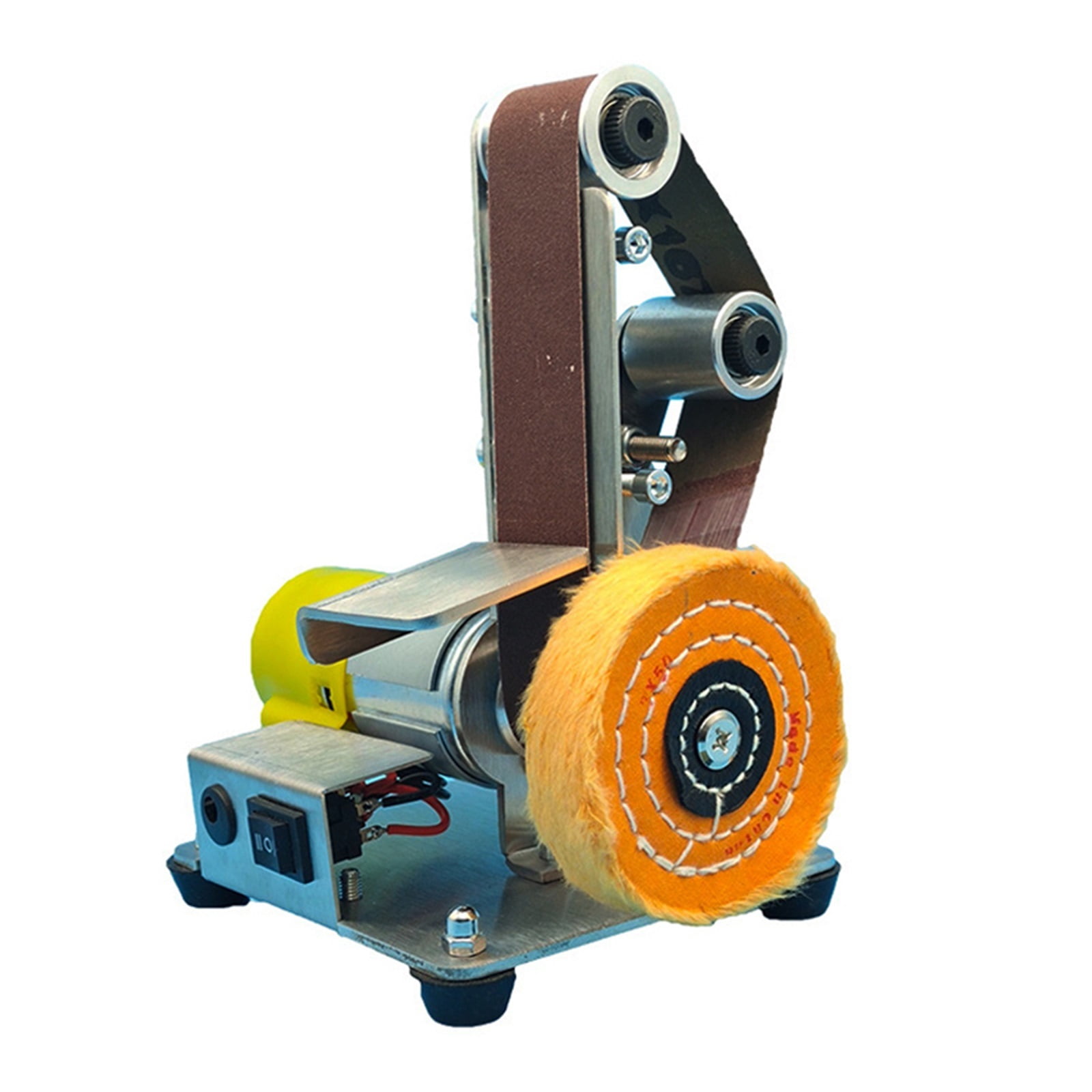 Multifunctional Desktop Vertical Miniature Mini Electric Belt Machine DIY Polishing Machine Fixed Angle Grinder ,Low Vibration
