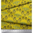 thumbnail image 2 of Soimoi Yellow Cotton Jersey Fabric Filigree Damask Print Fabric by Yard 58 Inch Wide, 2 of 3