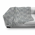 thumbnail image 2 of Damask Soft Flannel Fleece Throw Blanket, Repetitive Linked Ornaments Floral Inspired Motifs Graphic Illustration, Cozy Plush for Indoor and Outdoor Use, 60" x 80", Ivory and Purpleblue, by Ambesonne, 2 of 5