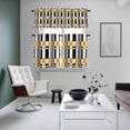 thumbnail image 5 of Abstract Kitchen Curtains Valances and Tiers Set of 3 Medieval Yellow Black Geometrical Art Tier Curtains and Valance with Rod Pocket for Small Windows, 27.5"x36", 5 of 9