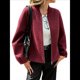 thumbnail image 2 of Sudadera con Cremallera para Mujer, Chaquetas Informales de Larga, Ropa de Abrigo para Invierno, Moda de Otoño Vino Tinto S, 2 of 8
