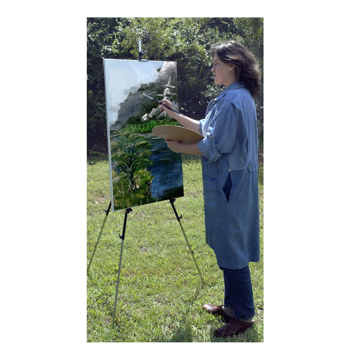 Creative Mark Napoli Art Easel for Adults - Heavy Duty Steel Easel for Vertical or Horizontal Painting with Tripod Weight Bag - Fits Canvases up to 28" - Black Chromium Plated & Varnished Steel