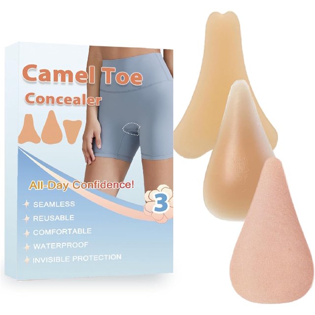Wieysdoo Camel Toe Concealer | Seamless Silicone Underwear Liners Hider, Invisible No Show Protection, No Camel Toe Underwear Guard Insert, Cameltoe Concealer Cover (3 Pack)