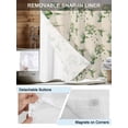 thumbnail image 5 of No Hook Shower Curtain with Snap-in Liner, Summer Botanical Waterproof Fabric Bathroom Curtains, Green Spring Floral Birds Rustic Bath Curtains & Mesh Top Window 72"x84" Long, 5 of 9