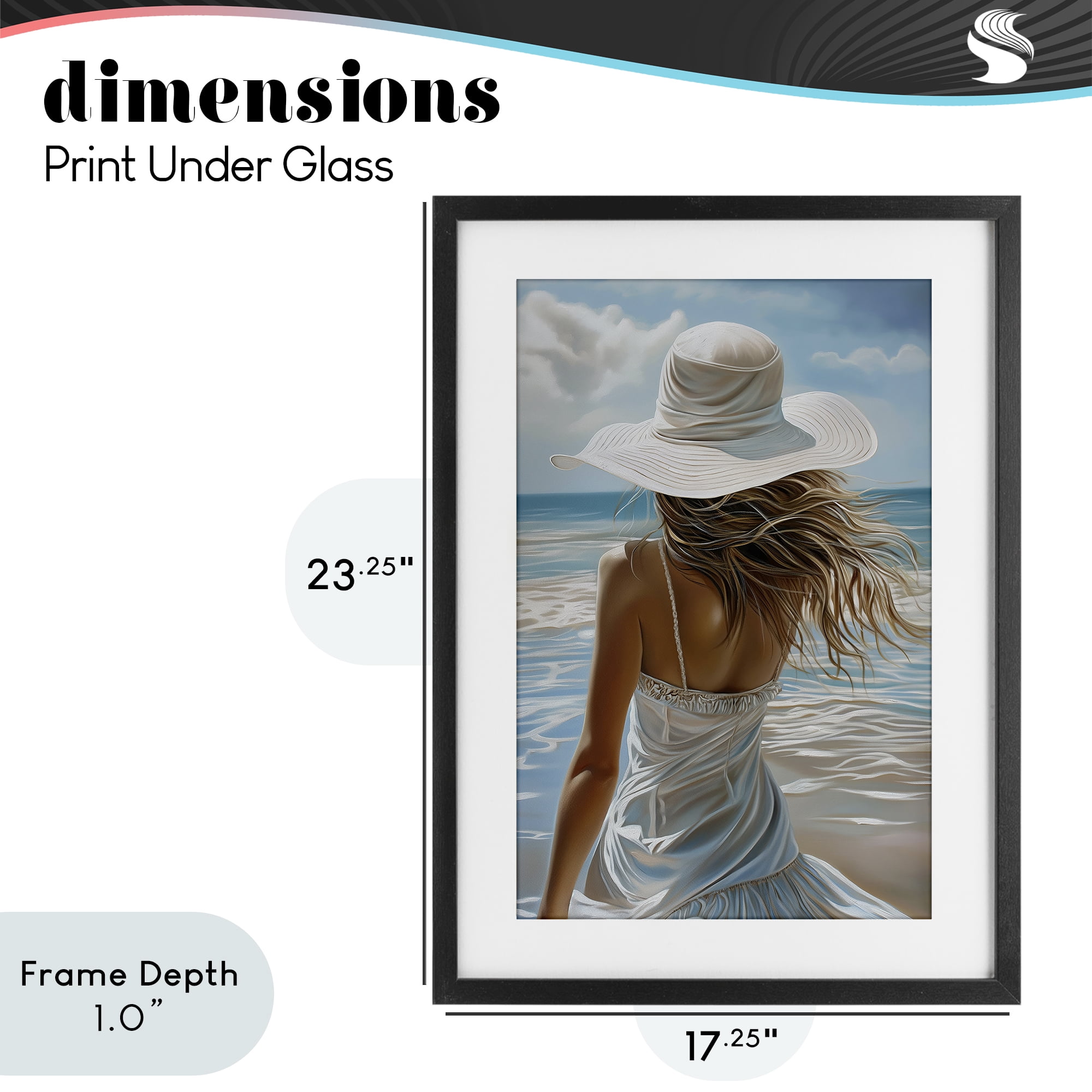 Stupell Industries Day Dreaming Summer Beach Black Framed Print Under Glass, design by Imagine It Images