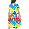 thumbnail image 5 of Hrsba Casual Dress for Girls,Toddler Kids Girls Print Short Sleeve Stretchy Dress A Line Dress,Kids Summer Dress,Multicolor ,120, 5 of 5