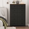 thumbnail image 2 of Somdot Tall 5-Tier 10 Removable Fabric Drawers Dresser for Living Room Bedroom, Black Rustic Brown, 2 of 7