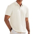 thumbnail image 1 of Polo para hombre JMIERR de manga corta, cuello en V, beige, talla M, 1 of 9