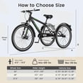 thumbnail image 5 of Lilypelle Adult Mountain Tricycle, 7 Speed 3 Wheel Bike, 24/26/27 Inch Adult Trikes w/ Front Suspension, All Terrain Tires, Large Rear Basket, Disc Brakes, Bottle Cage for Seniors, Women, Men, 5 of 9