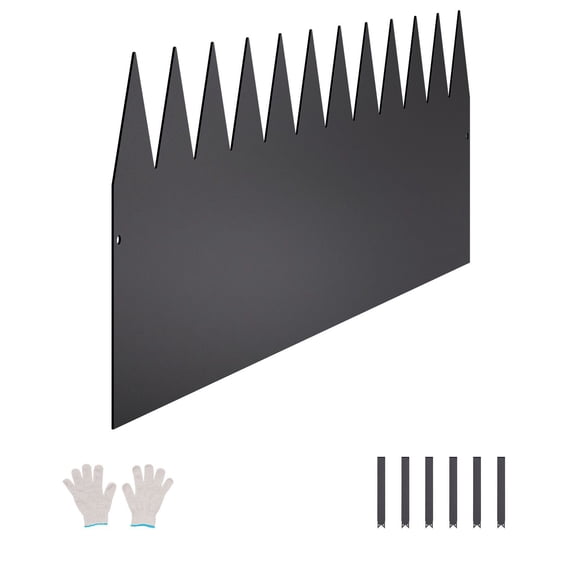 4 Pack 40 x 12 Inch Rustproof Steel Landscape Edging, Bendable Metal Lawn Border, Heavy Duty Flower Bed and Yard Path Divider, Black