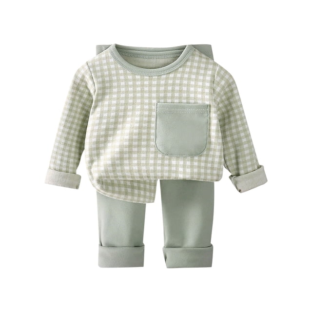 Ensemble de Table Ronde, Tenue d'Intérieur Deux Pièces en Molleton Chaud pour Enfants