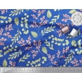 thumbnail image 2 of Soimoi Blue Cotton Duck Fabric Red Berries & Leaves Decor Fabric Printed Yard 56 Inch Wide, 2 of 3