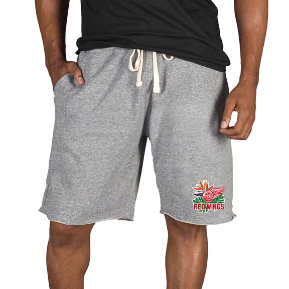 Men's Concepts Sport Gray Detroit Red Wings Mainstream Tri-Blend Shorts