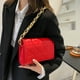 thumbnail image 5 of Bolsa Bolso de hombro de color puro geométrico retro para mujer. bolsos para axilas con cadena (rojo) Ehuebsd Nuevos Originales, 5 of 9
