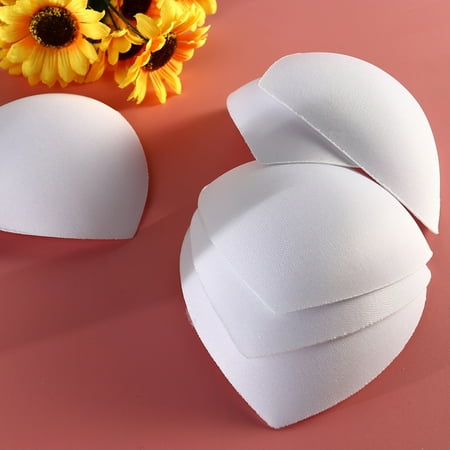 

3 Pair Womens Removable Smart Cups Bra Inserts Pads For Swimwear Sports (White)