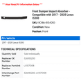 thumbnail image 2 of Front Bumper Impact Absorber - Compatible with 2017 - 2020 IS300 2018 2019, 2 of 2