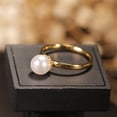 thumbnail image 6 of Gold-plated Pearl Ring Simple Special-interest Design, 6 of 6